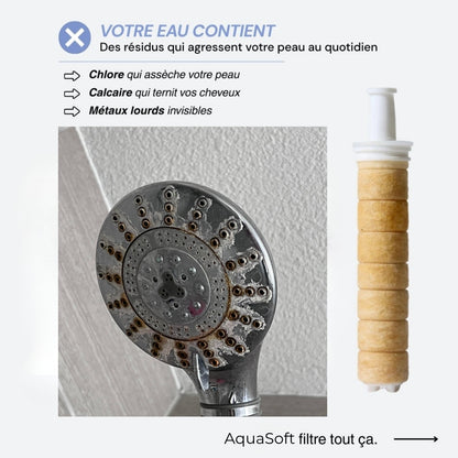 Pommeau filtrant Vitamine C et Acide Hyaluronique AquaSoft®